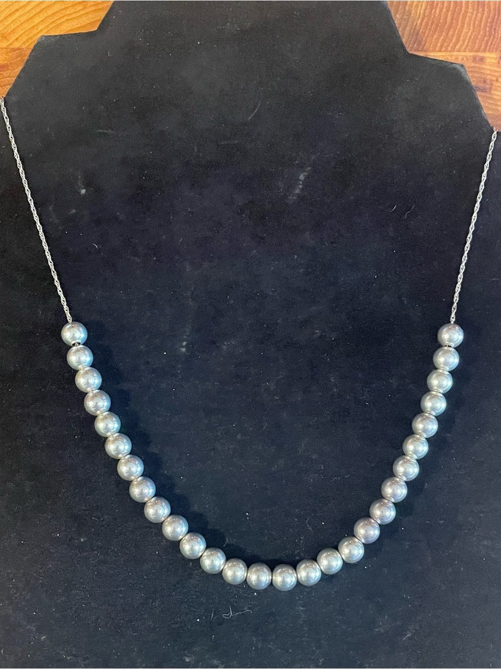 Vintage 925 Sterling Silver Ball Bead Necklace